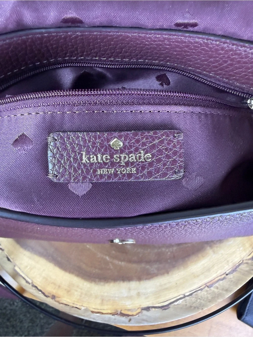 Kate Spade Leila Medium Flap Shoulder Bag Burgundy Leather + Crossbody Strap EUC